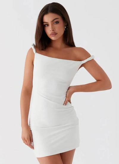 Twist Shoulder Mini Dress EFFINI